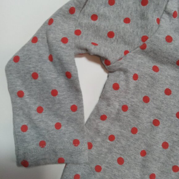 OshKosh B'Gosh 12 Months Sz 1 Shirt Gray Red Polka Dot New w/ Tags - Picture 8 of 10